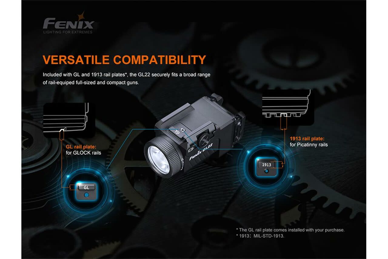 Fenix GL22 High Output Rechargeable Tac Light/Red Laser